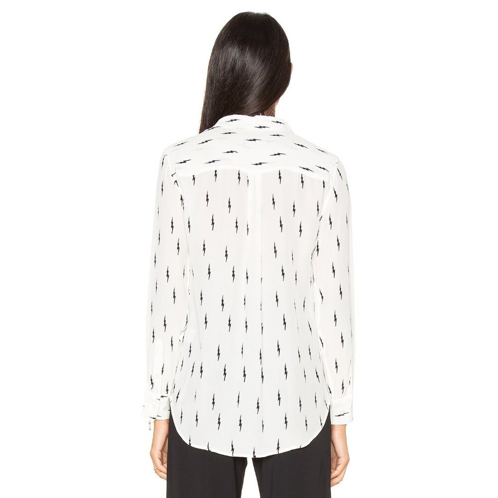 Equipment X Kate Moss Womens Large Slim Signature Button Up 100% Silk Blouse Top - Picture 3 of 12